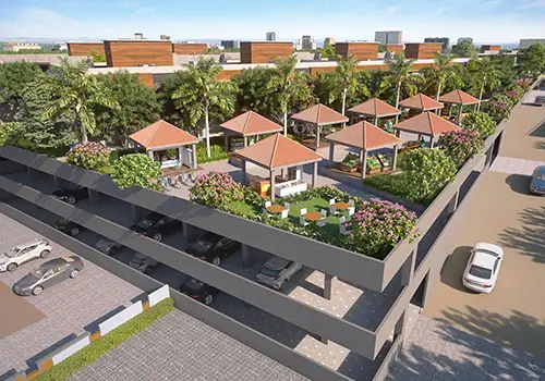 Facade view of Luxury 3 BHK in Kiwale at Gini Vivante showing premium architecture.